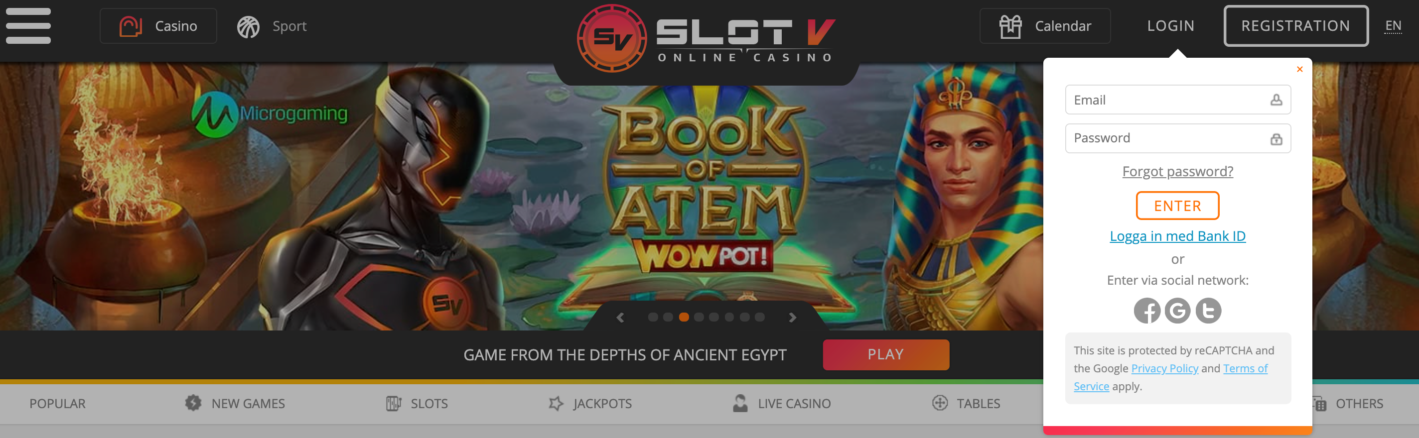 slotv log in